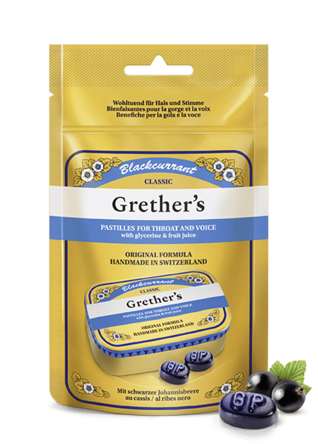 PRE-ORDER Grether's Pastilles Blackcurrant Pastilles Regular 110g Sachet