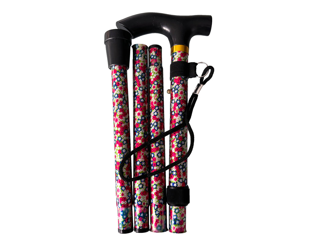 Sure H&B FOLDING WALKING STICK FLORAL B