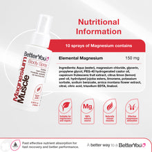 Load image into Gallery viewer, BetterYou Magnesium Oil Muscle Spray 100ml
