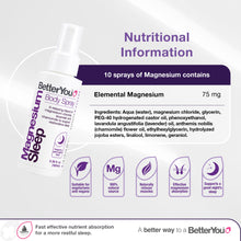 Load image into Gallery viewer, BetterYou Magnesium Oil Sleep Spray 100ml
