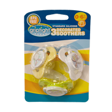 Load image into Gallery viewer, Griptight Decorated Std Soothers 0-6m+ (Colours may vary)
