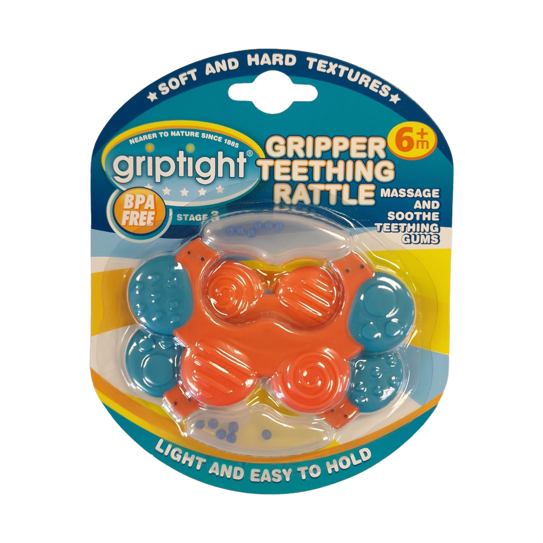 Griptight Gripper Teething Rattle (Colours may vary)