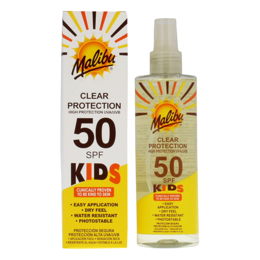 Malibu SPF 50 Kids Clear Protection Spray Pump 250ml