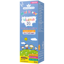 Load image into Gallery viewer, Natures Aid Vitamin D3 200iu Mini Drops for infants &amp; children 50ml
