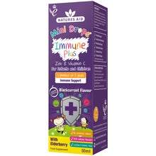 Load image into Gallery viewer, Natures Aid Immune Plus with Elderberry (Zinc &amp; Vitamin C) 50ml
