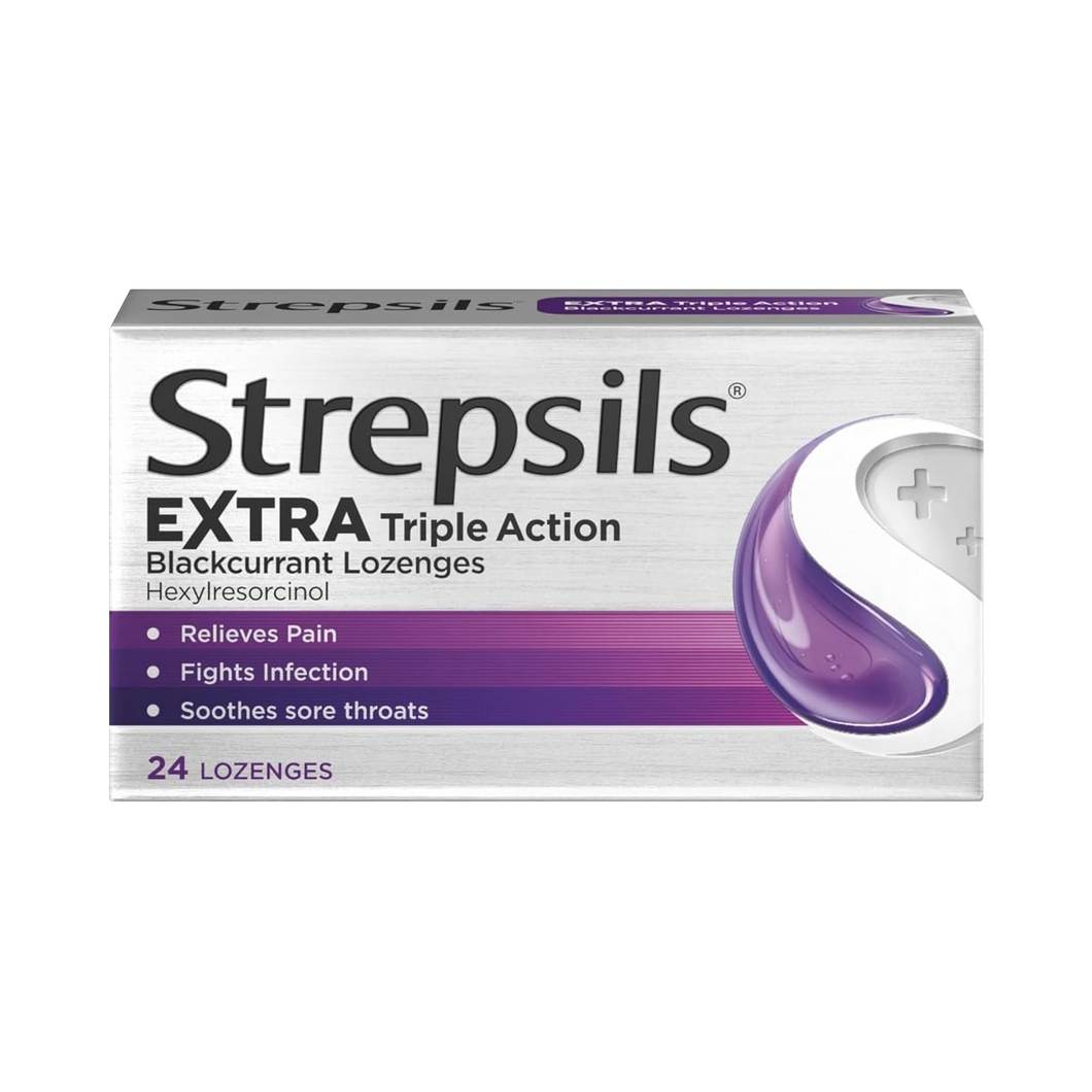 Strepsils Extra Strength Blackcurrant Lozenges - 24 Lozenges