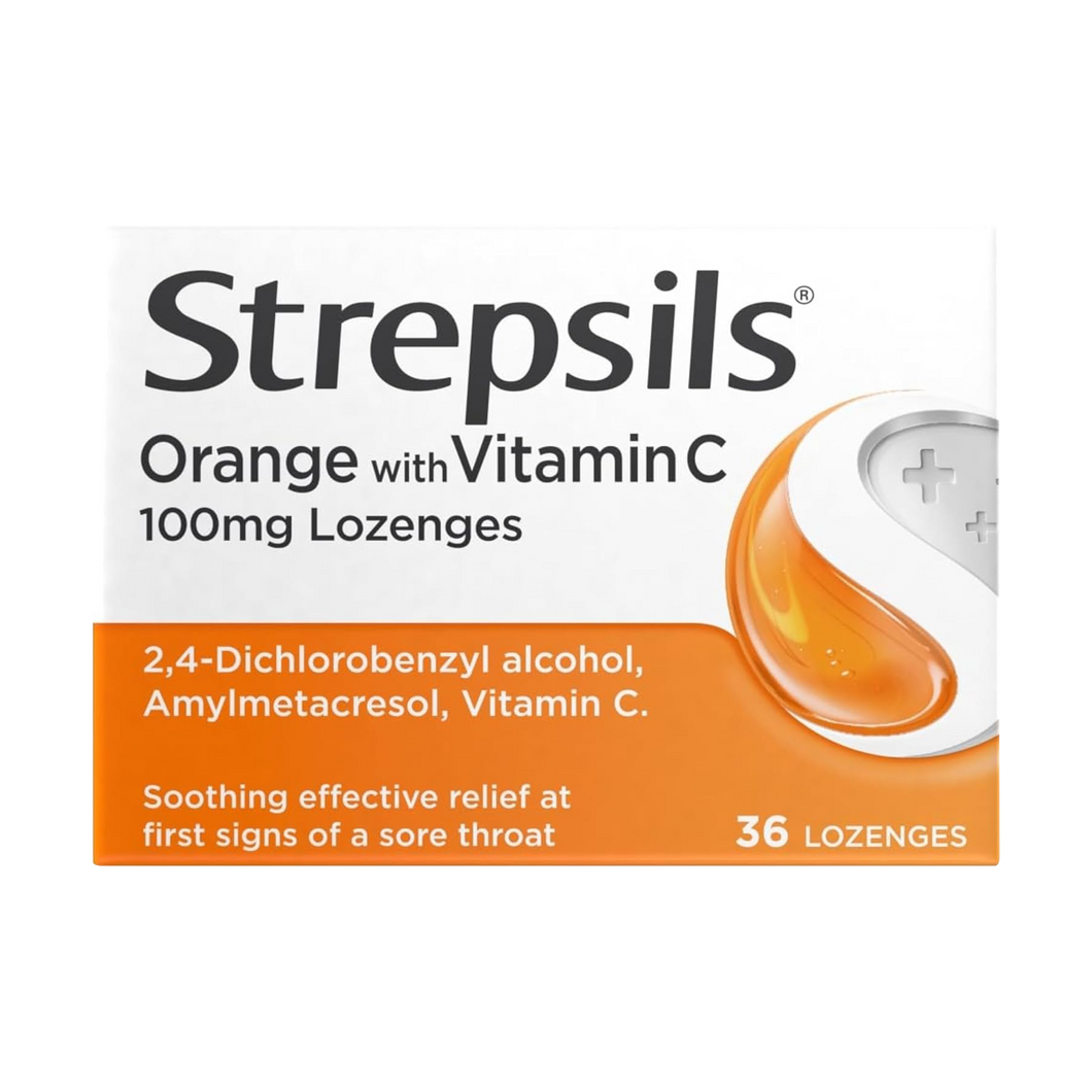 Strepsils Orange with Vitamin C - Lozenges - 36 Lozenges