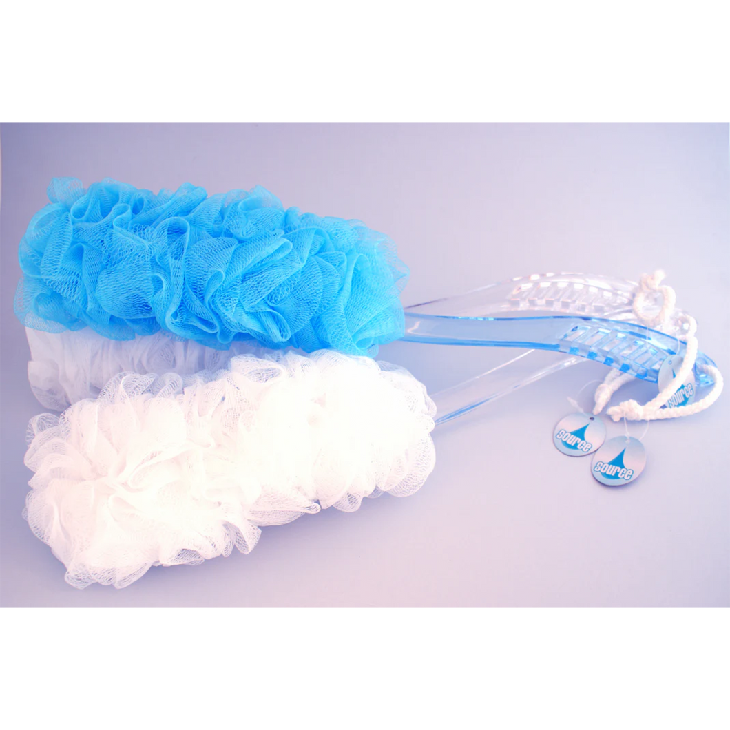 Sure Health & Beauty - Body Puff - Handled Back Brush