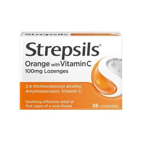 Strepsils Orange with Vitamin C - Lozenges - 36 Lozenges