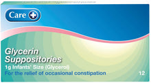 Load image into Gallery viewer, Care Glycerin Suppositories 4g (Infants) 12&#39;s

