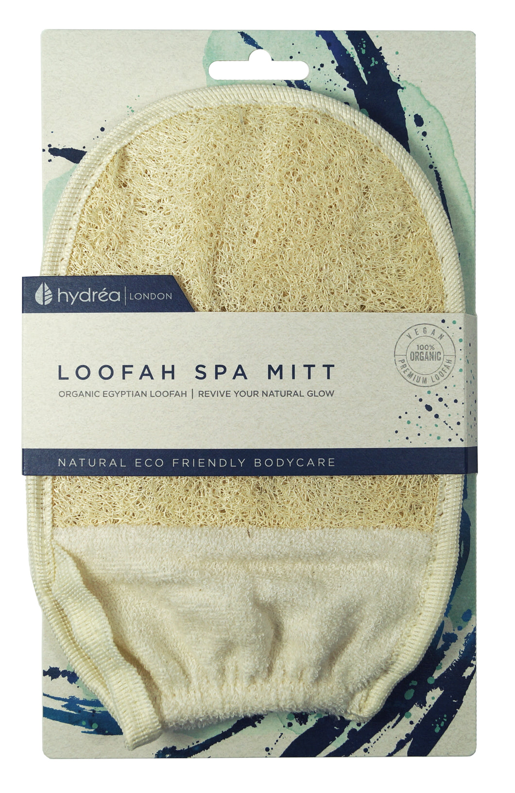 Hydrea London - Natural Sea Sponge Organic Egyptian Loofah Pad Glove