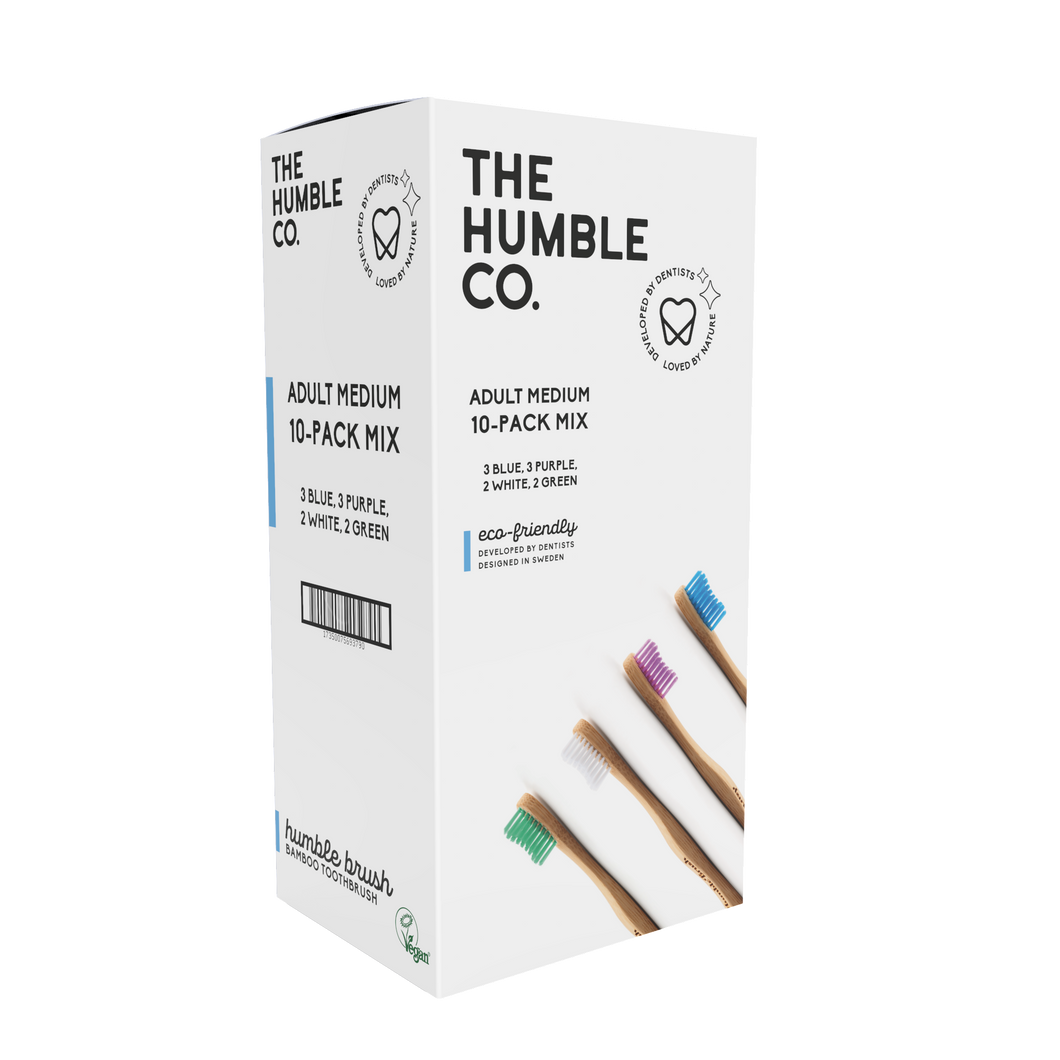 The Humble Co Adult Soft / Medium Toothbrush - Mixed Colours
