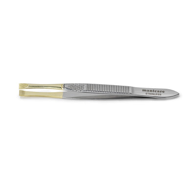 Manicare Flat Tweezers Gold Plated
