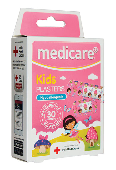 Medicare WATERPROOF KIDS PLASTERS 30`S (FUN FAIRIES)