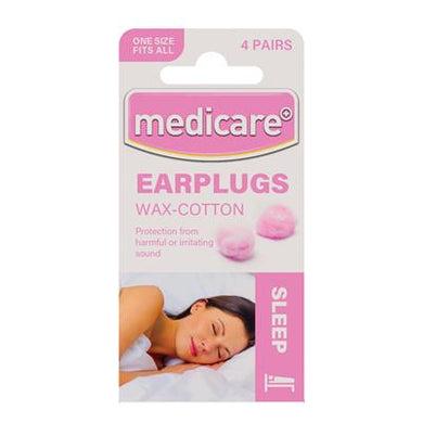 Medicare Earplugs - Wax-Cotton 4s*