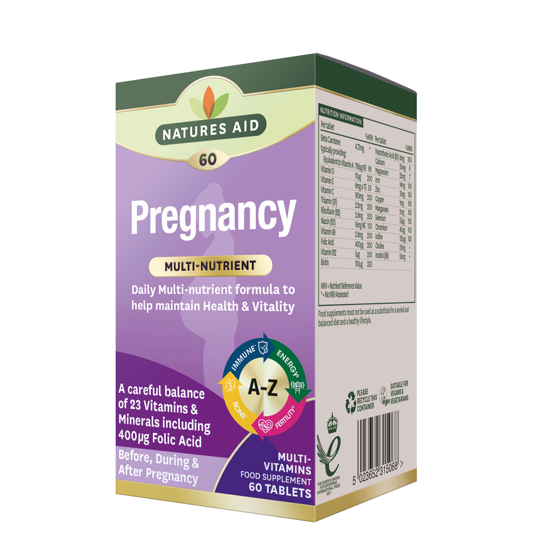 Natures Aid Pregnancy Multi-Vitamins & Minerals (Before, During & After) 60tabs