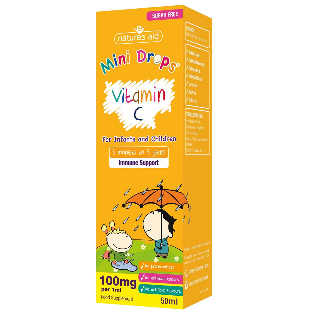 Natures Aid Vitamin C 100mg Mini Drops for infants & children 50ml