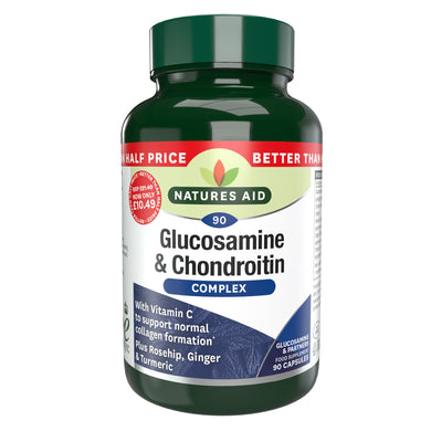 Natures Aid - Glucosamine 500mg & Chondroitin 100mg Complex 90Caps